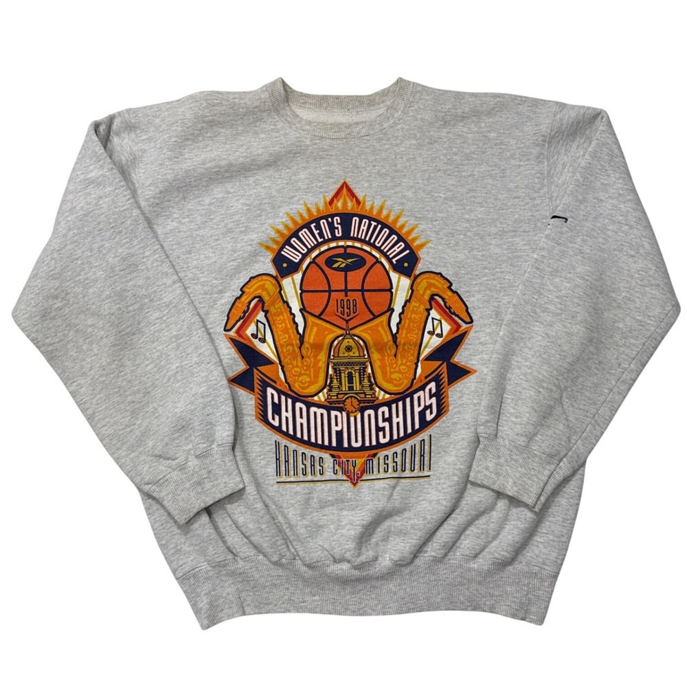 Vintage 1998 Reebok Womens National Championships Kansas City Sweatshirt Gray L